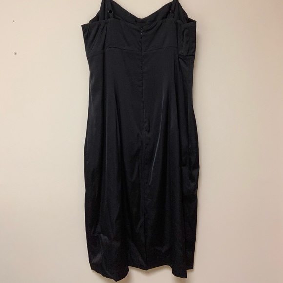 Express Black Silky Shiny Slip Sundress Dress 10 - Picture 8 of 12